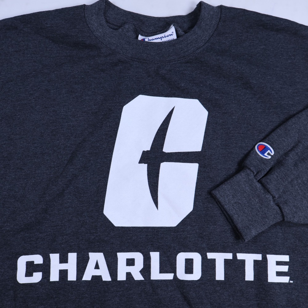 Champion UNC Charlotte 49ers Sweatshirt Small Charcoal Gray Men Women - Picture 1 of 8